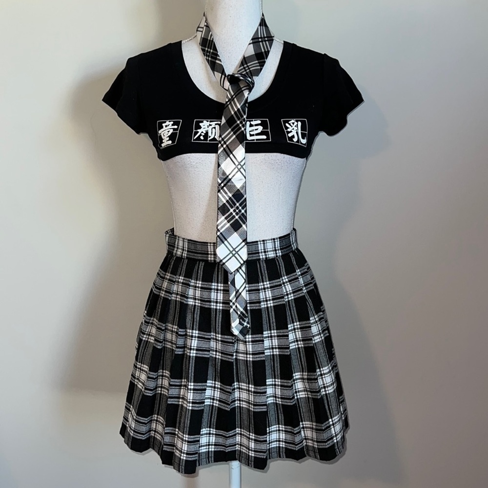Naughty School Girl Plaid Skirt Set